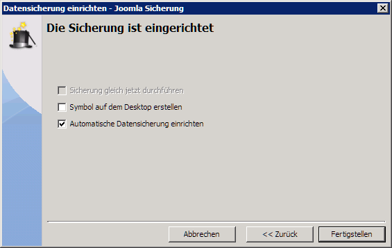 Einrichtung Website Backup Schritt 9