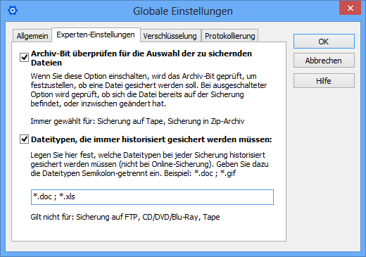 sicherungsoptionen