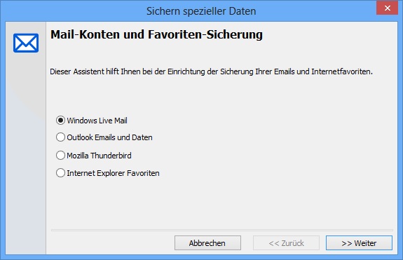 Langmeier Backup ist nicht nur gut darin, Daten zu sichern. Es kann auch problemlos Emails und Kontakte von Outlook sichern. Hier finden Sie alle Informationen.