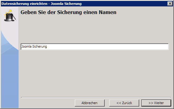 Einrichtung Website Backup Schritt 8