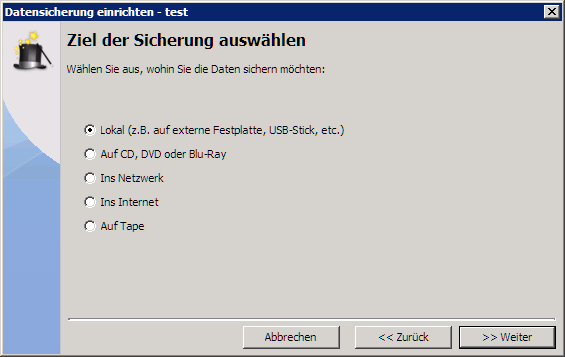 Einrichtung Website Backup Schritt 5